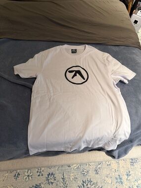 Aphex Twin White Crew Neck T‑Shirt with Center Logo